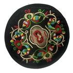 serviettes table traditionnelles broderie florale bleu noir vert rouge jaune rose opaques set table
