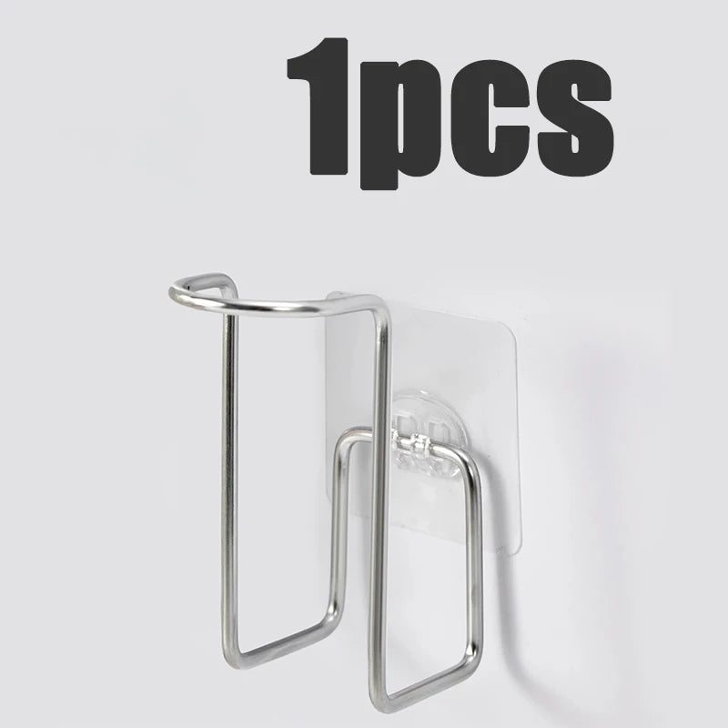 porte gobelets mural argenté support cuisine rangement moderne adhésif vaisselle réutilisable minimaliste multifonctionnels