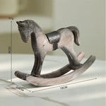 chevaux bascule bois rouge vintage ornements décoratifs intérieur rustique statuettes portables déco table