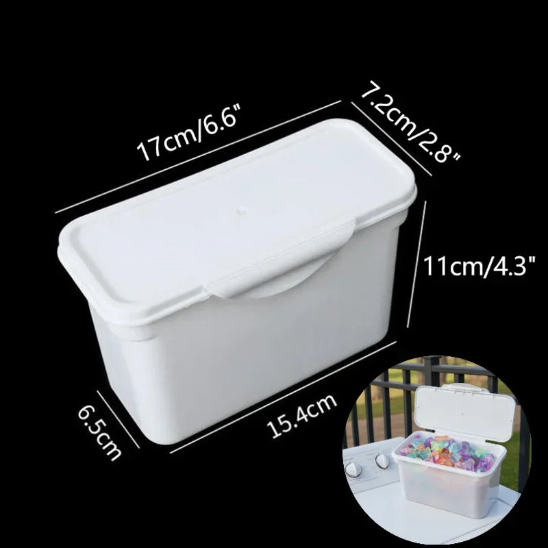 boîte rangement transparente moderne lessive rayées grande capacité humidité resistant 15cm 15cm 8.3cm
