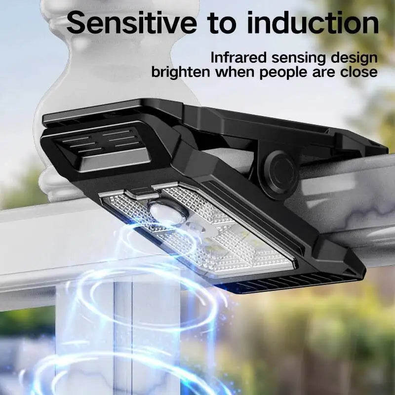 lampe poche led solaire clip noir moderne autoéclairante campingextérieur