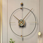 horloge murale moderne abalone shell or noir minimaliste salon quartz métal aiguille unique incrustation