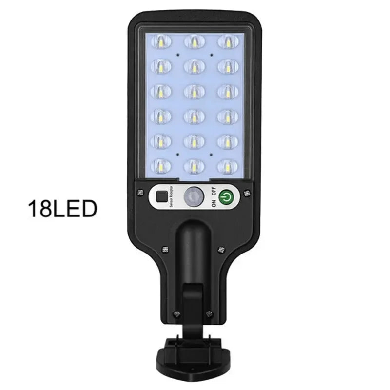 lampe solaire rue éclairage sécurité détecteur mouvement imperméable moderne bouton contrôle abs ip65 led