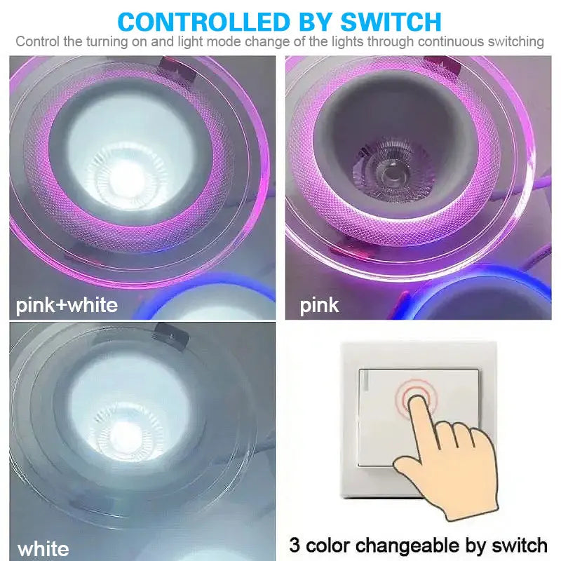 Spot LED moderne 9W 7W blanc violet grille aluminium clips câbles fixations domestiques ambreRGB