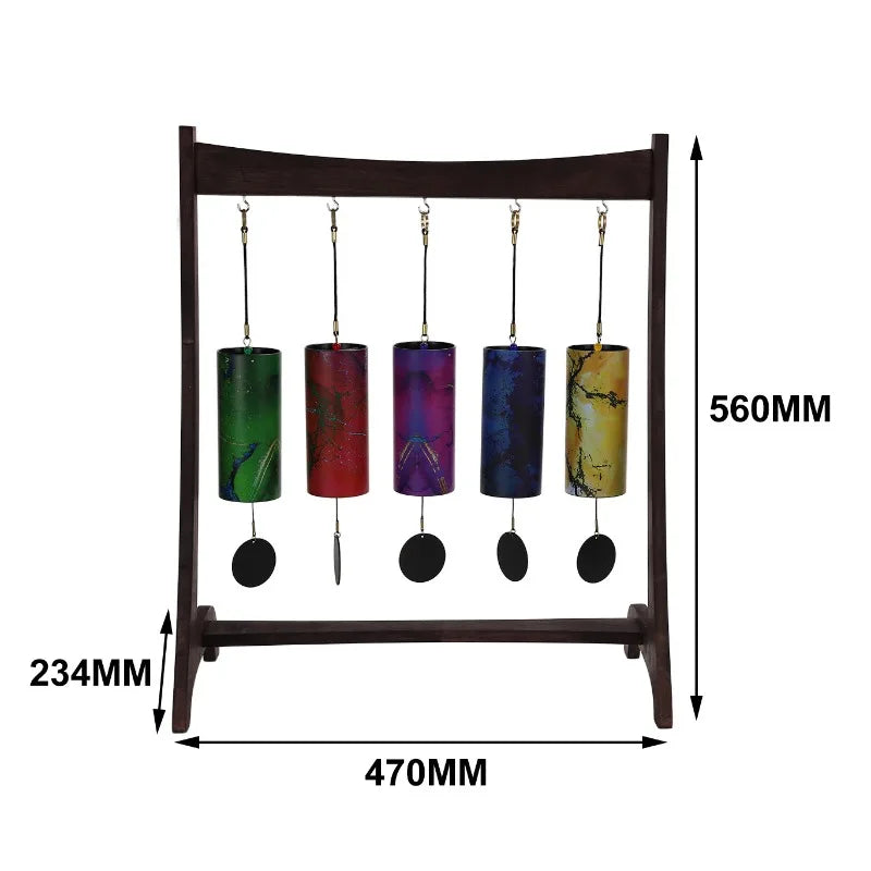 supports cloches vent bois naturel rouge motifs modernes minimalistes cloches