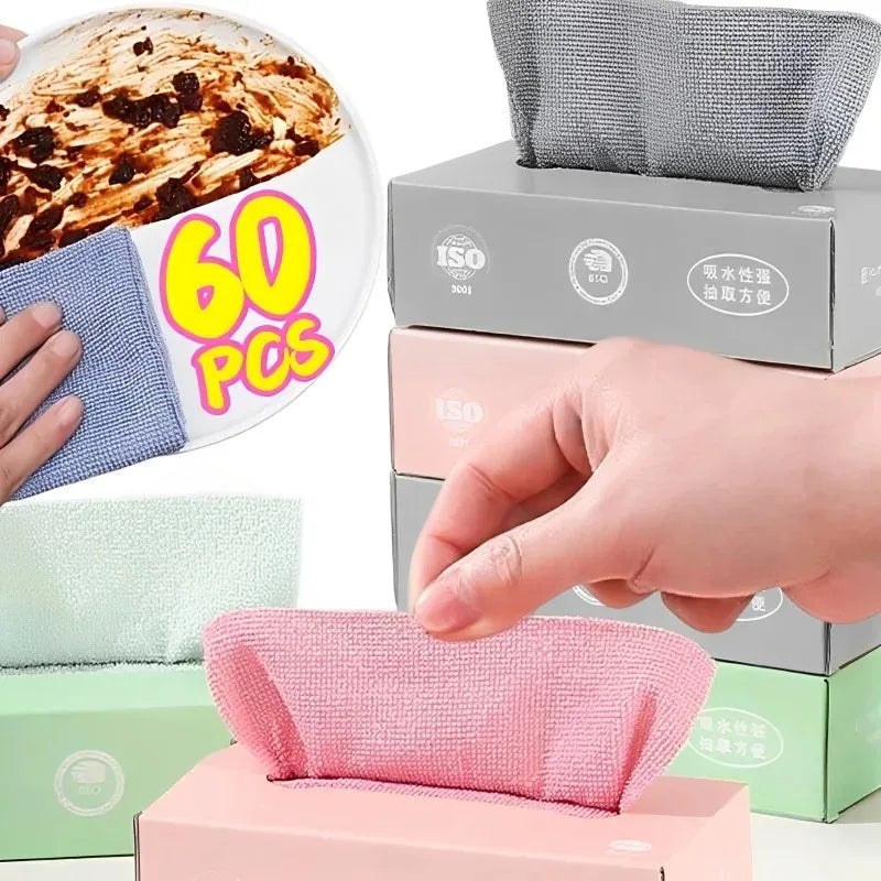 lingettes microfibre jetables super absorbantes gris bleu rose marron utilitaires vaisselle multi surfaces