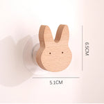 porte clefs animal minimaliste bois clair étoile lune chat lapin oiseau maison arbre crochet