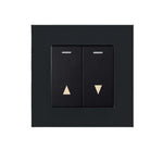 interrupteur rideau blanc gris noir 86mm carré boutons triangles moderne