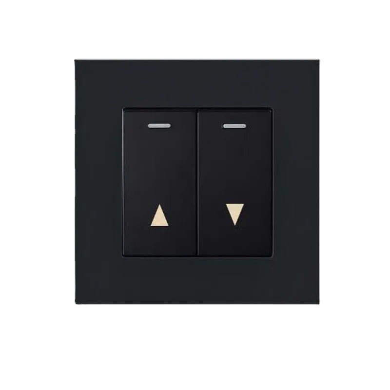interrupteur rideau blanc gris noir 86mm carré boutons triangles moderne