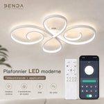 plafonnier led moderne blanc noir or spirales télécommande app variable