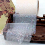ruban tulle pailleté violet bleu rose gris noir décoratif translucide 6cm 5yards
