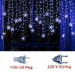 guirlande lumineuse flocons neige blanc multicolore clignotante noël moderne étanche festive mariage