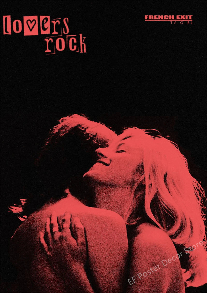 affiche moderne rock chanteur graphique bleu rose noir pop art vintage