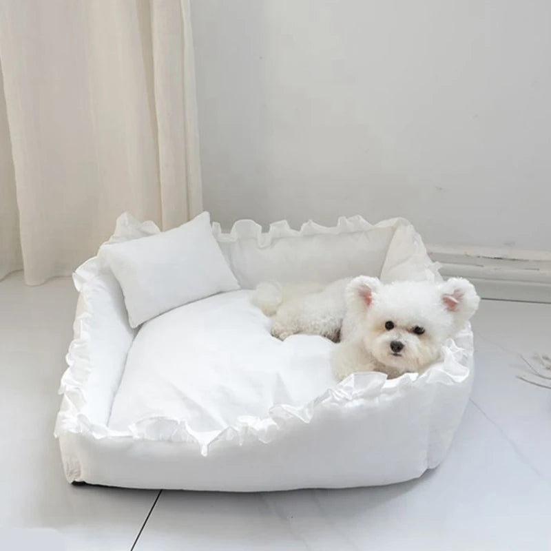lit animal blanc volants classique coussin respirant taille nylon washable