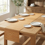 chemin table fibre bambou naturel rayures horizontales résistant chaleur moderne réutilisable 30cm 200cm