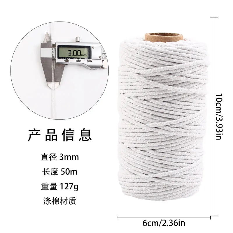 corde coton tressée 50mètres vert rose beige simple déco mariage fête nhà cửa