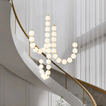 suspension lumineuse blanches moderne chaînes fixées support inclusion chaînes moderne