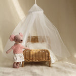 lit miniature blanc tissu floral occasion fête vintage romantique anniversaire noël mariage