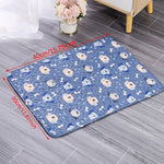 tapis d'entraînement lavable chiens motifs animaux rose vert bleu moderne
