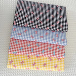 tissu popeline coton biodegradable 160x50cm moderne rayures diagonales points nœuds blanc bleu rose vert
