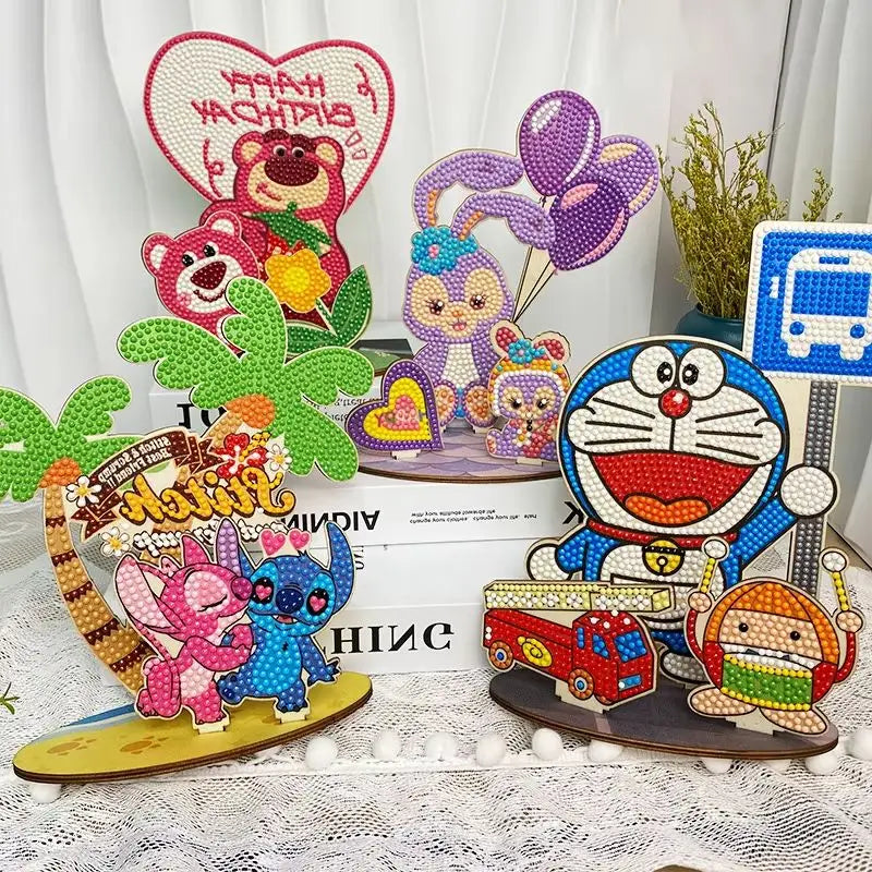 puzzle diamant multicolore dessins animés décoration artisanale pleine peinture spécial enfants anniversaire festive winnie