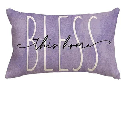 housse coussin motif floral lavande papillons violet beige rustique 30X50cm decoration autumn