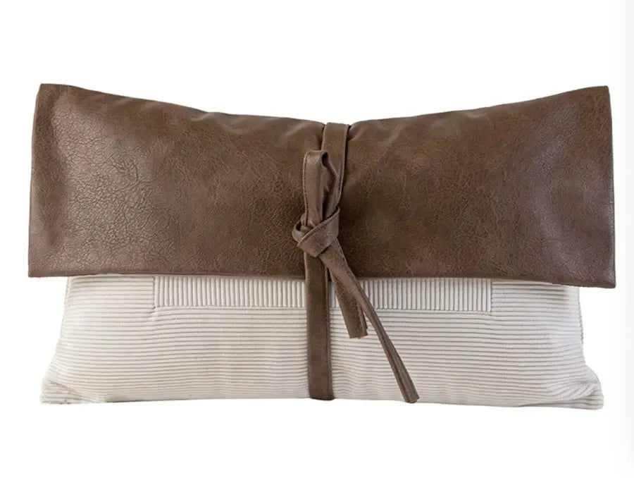 housse coussin polyester géométrique beige marron contemporain décoratif salon chambre voiture