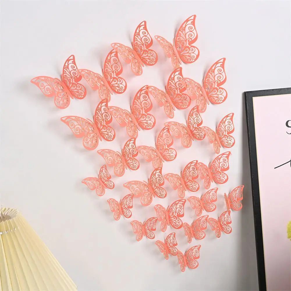 papillons décoratifs transparents artisanal adhésif jaune gris bleu vert rose violet doré rouge blanc