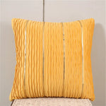 housse coussin velours plissé rayures dorées moderne couleur rouge jaune bleu vert violet rose