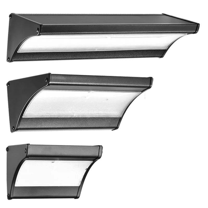 lumière solaire led applique murale noir argenté contemporaine minimaliste capteur mouvement batterie lithium ion