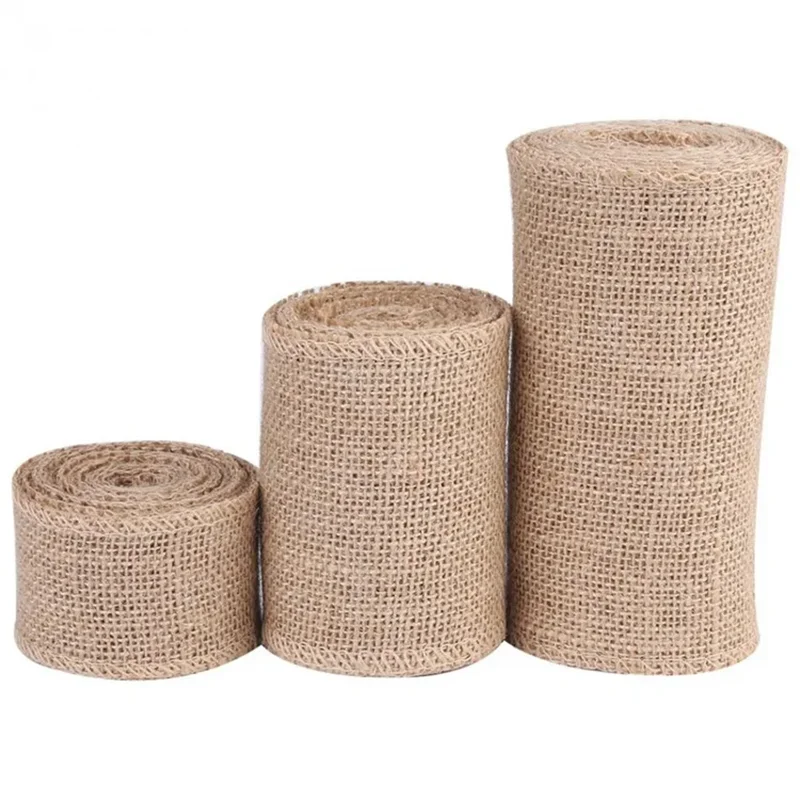 ruban jute naturel rustique 10m 15cm couleur beige marron rouge vert