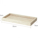 ensemble accessoires salle bain travertin beige distributeur savon plateau pot coton diffuseur moderne