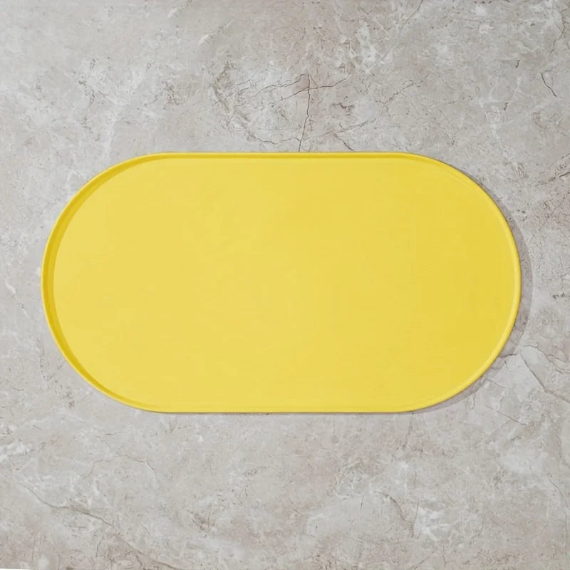 tapis alimentation chat imperméable antidérapant silicone moderne plateaux animaux compagnie deux gamelles couleur rose
