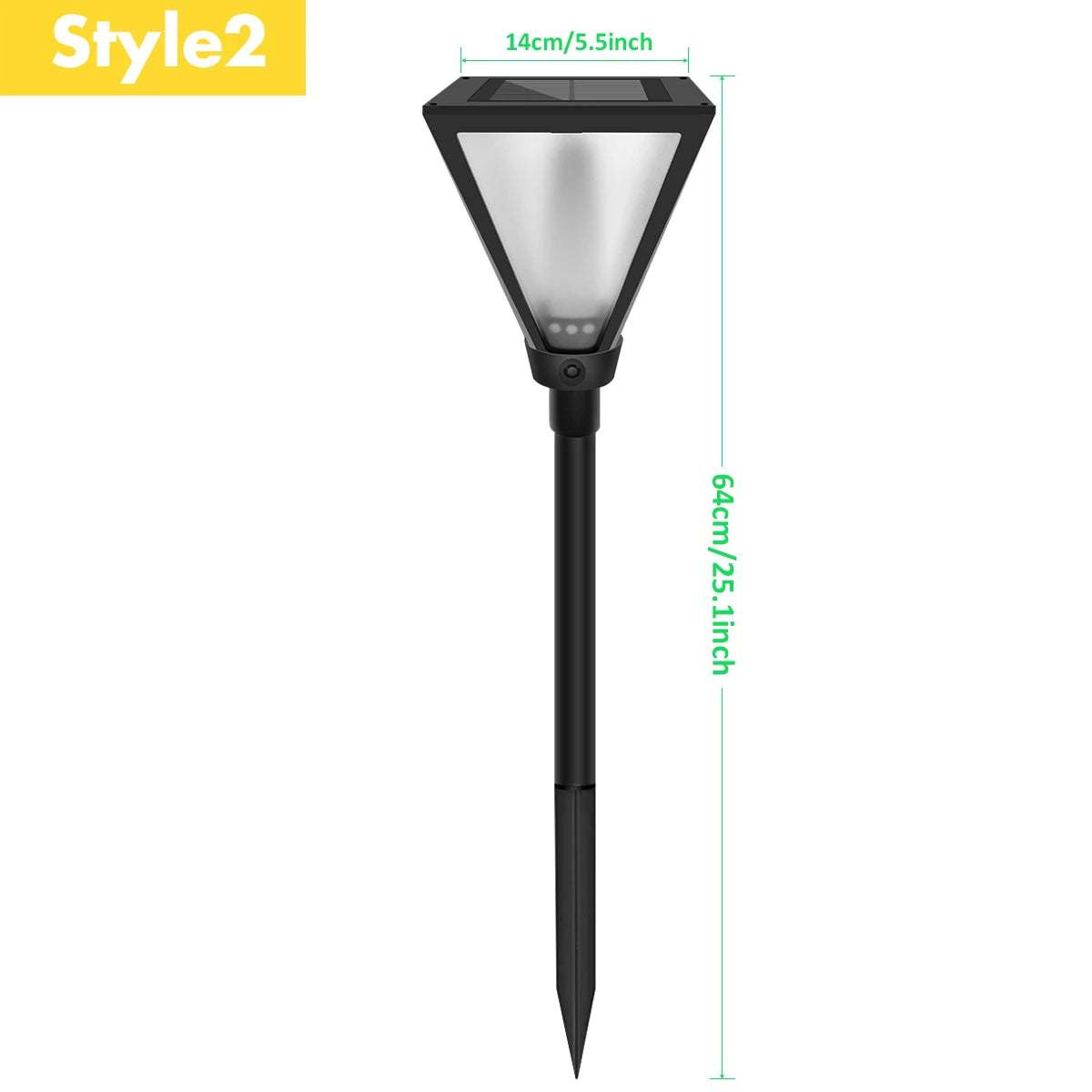 lampe solaire décorative triangle noir effet flamme moderne extérieure autoinstallation led ip65