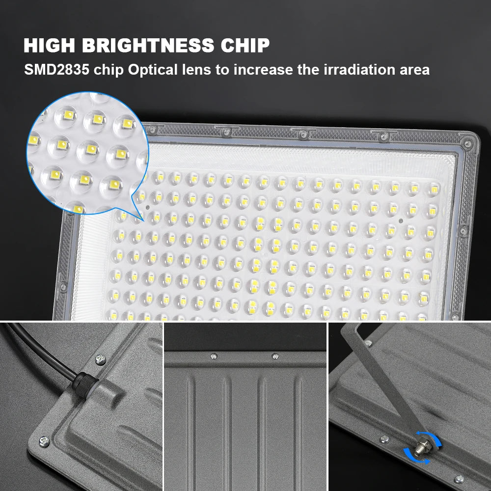 projecteur led extérieur ip66 moderne 220v pirmotion sensor gris métallique