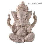 statue ganesh pierre beige texture granulée indien cendrier fixations traditionnel