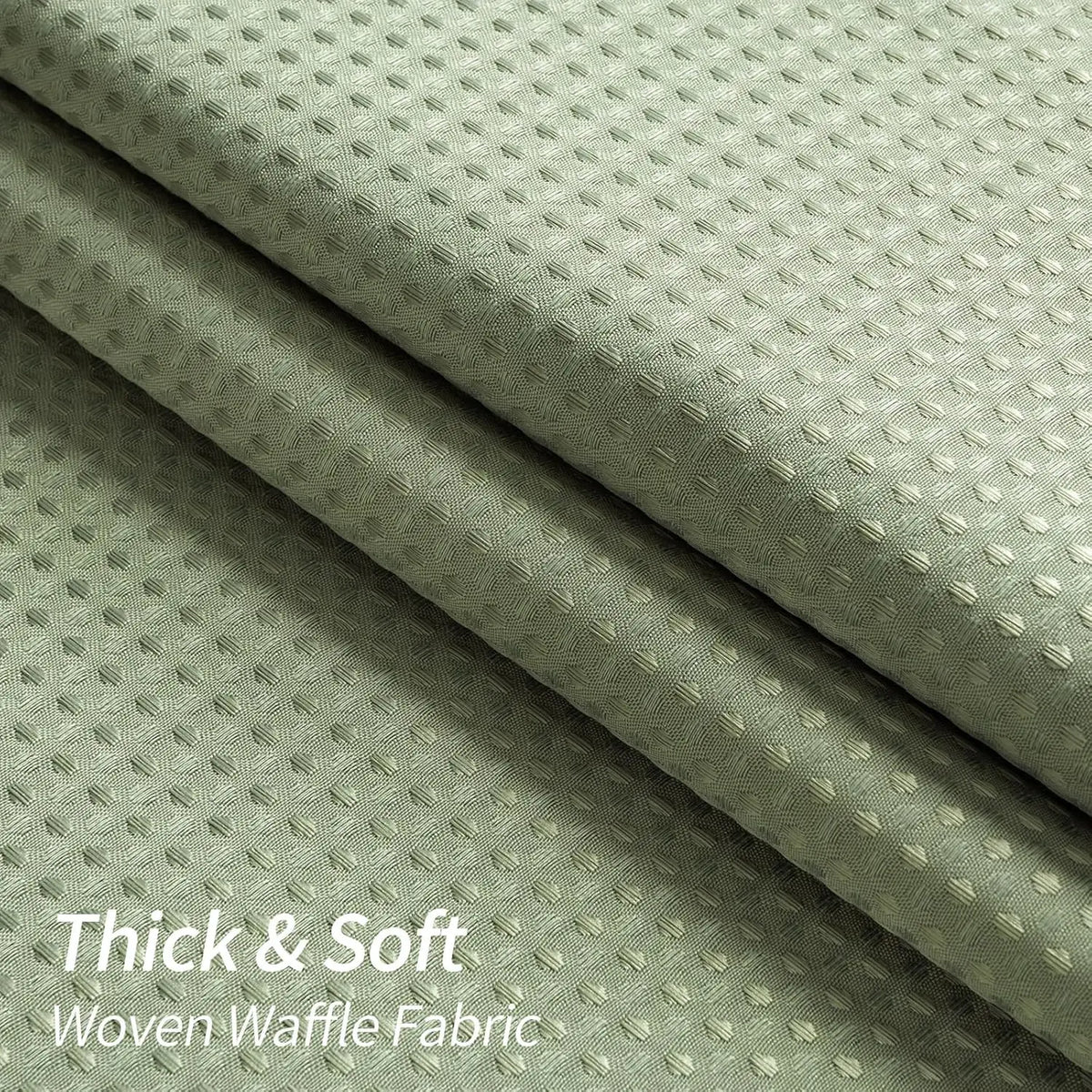 rideau douche moderne vert olive texture points ourlet lesté métalliques durables crochets polyester gaufre