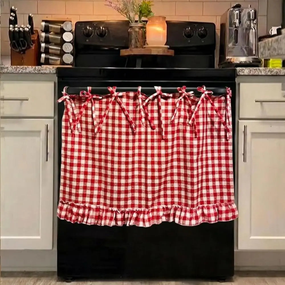 tablier cuisine rustique motif champêtre carreaux couleurs beige vert marron rouge poches ustensiles