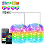 guirlande lumineuse led multicolore clips moderne décoration intérieure noël 1m 50m usb bluetooth
