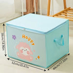 boîtes rangement enfant bleu rose gris dessins animés ours lapin poignées détachables vêtements pliés