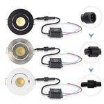 projecteur led spot argent noir ip65 dimmable 3w moderne fixe adaptateur connecteur interrupteur