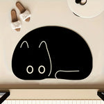 tapis noir chat blanc moderne imperméable antidérapant résistant décoloration sol chambre bain 50x80cm 60x90cm