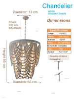 lampe suspendue bois blanc noire chaîne dorée classique vintage chambre cuisine salle manger