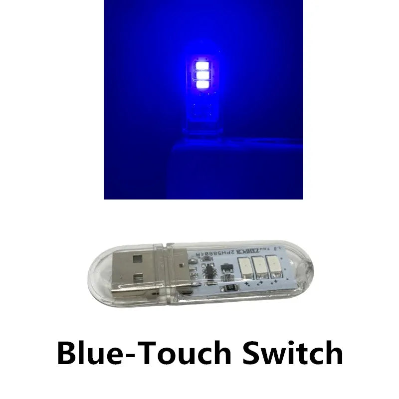lampe led rechargeable moderne adhésive rouge bleu vert blanc transparent usb tactile