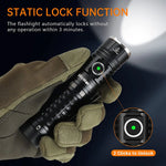lampe torche rechargeable led xhp70d 4500lm aimant noir texturé moderne hiking 200500mètres 30w usbc