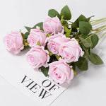 bouquet roses artificielles blanc rouge violet classique décoration maison anniversaire saint valentin mariage