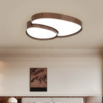 plafonnier led moderne bois grainé éclairage surface minimaliste chambre salon