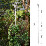 support plante argenté tuteur sol coq rustique décoration verticale anneaux circulaires ornement jardin champêtre
