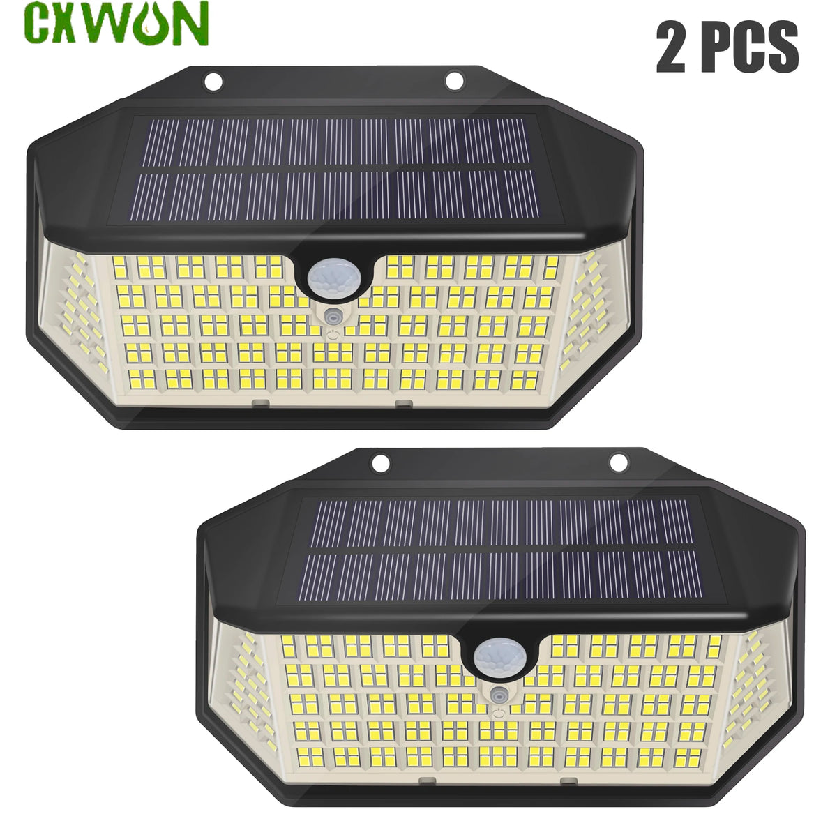 lampe solaire led noir moderne capteur mouvement ip65 étanche 226led