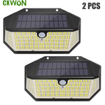 lampe solaire led noir moderne capteur mouvement ip65 étanche 226led